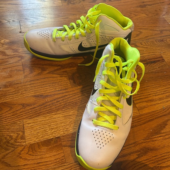 Nike Shoes - Nike Basketball Shoes - White and Neon Yellow